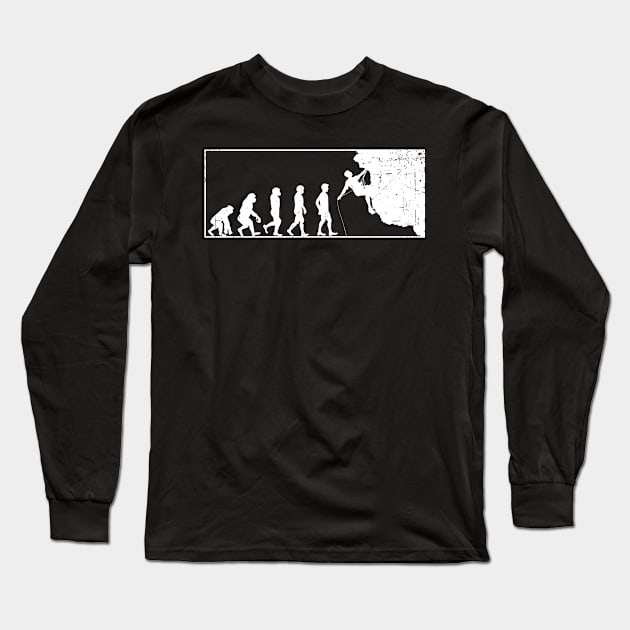 Rock Climbing Evolution Silhouette Long Sleeve T-Shirt by SinBle